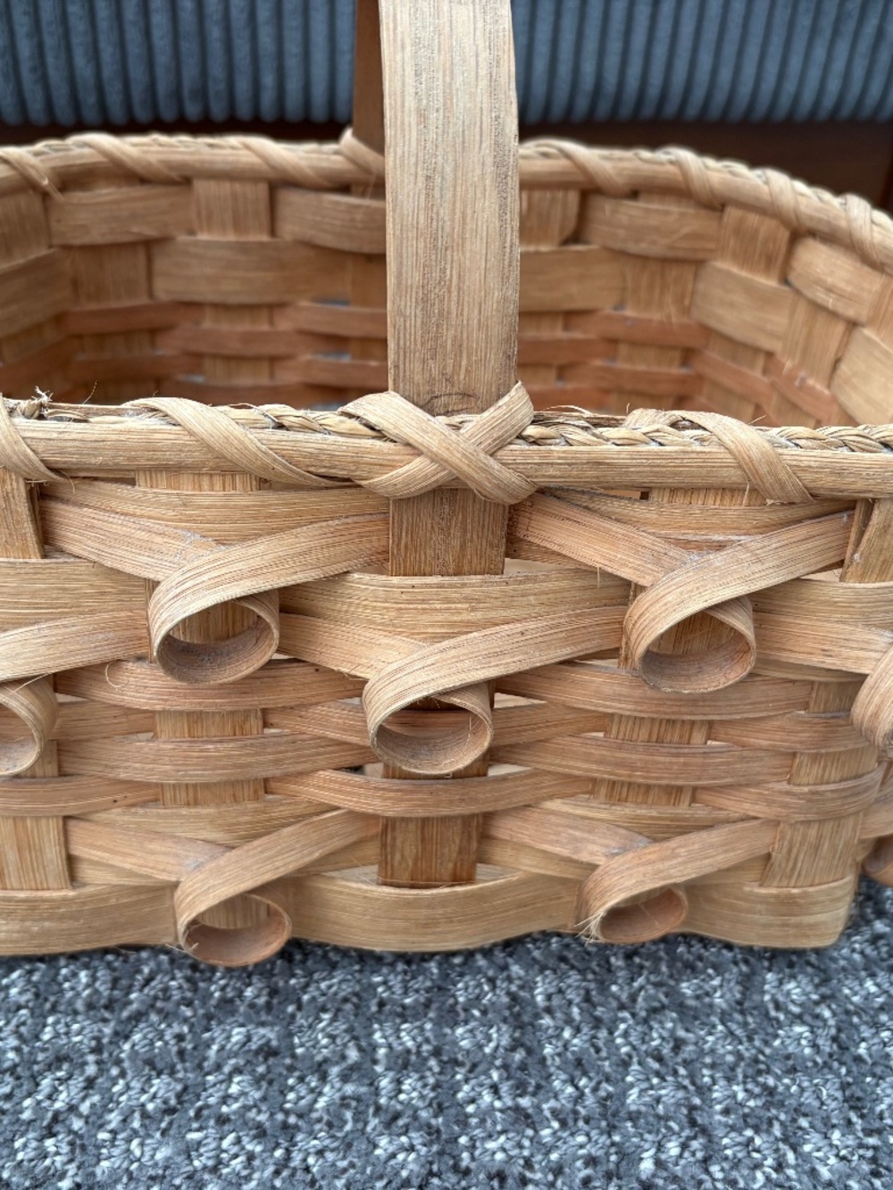Natural split wood gathering basket,